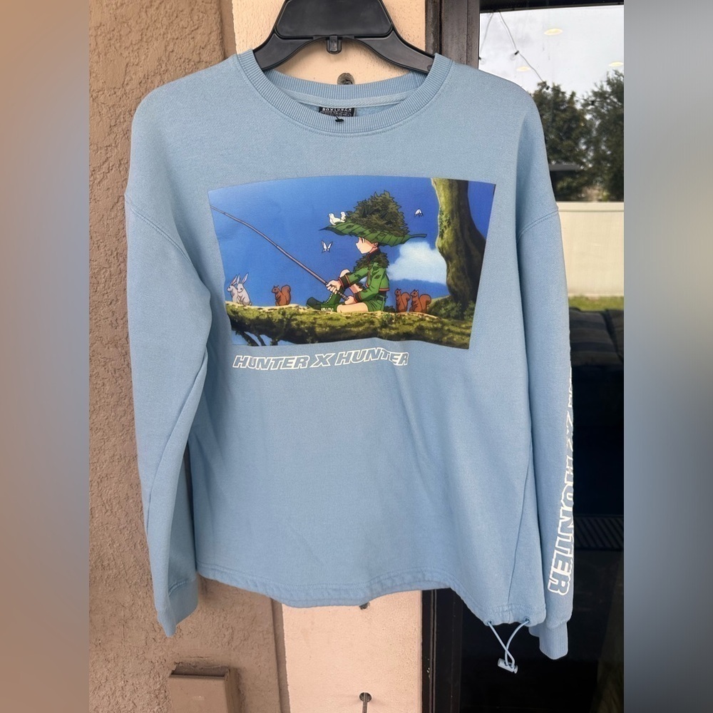 Hunter x Hunter Anime Blue Toggle Crewneck Sweatshirt - Boxlunch